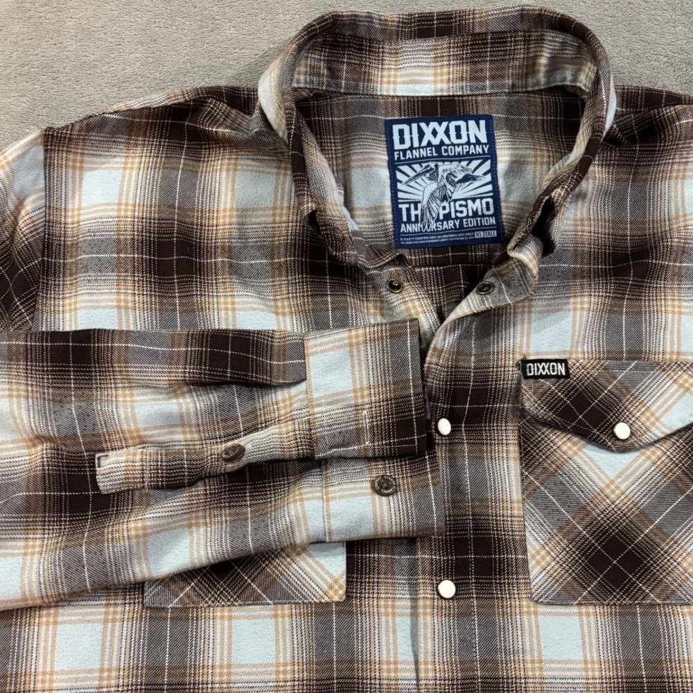 Dixxon Flannel Co The Pismo Anniversary Edition Plaid Shirt Mens XL Tall Brown